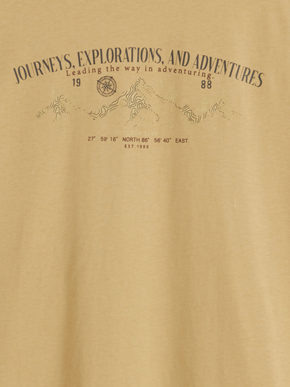 Sarı Bisiklet Yaka Baskılı Penye Erkek Tişört-1