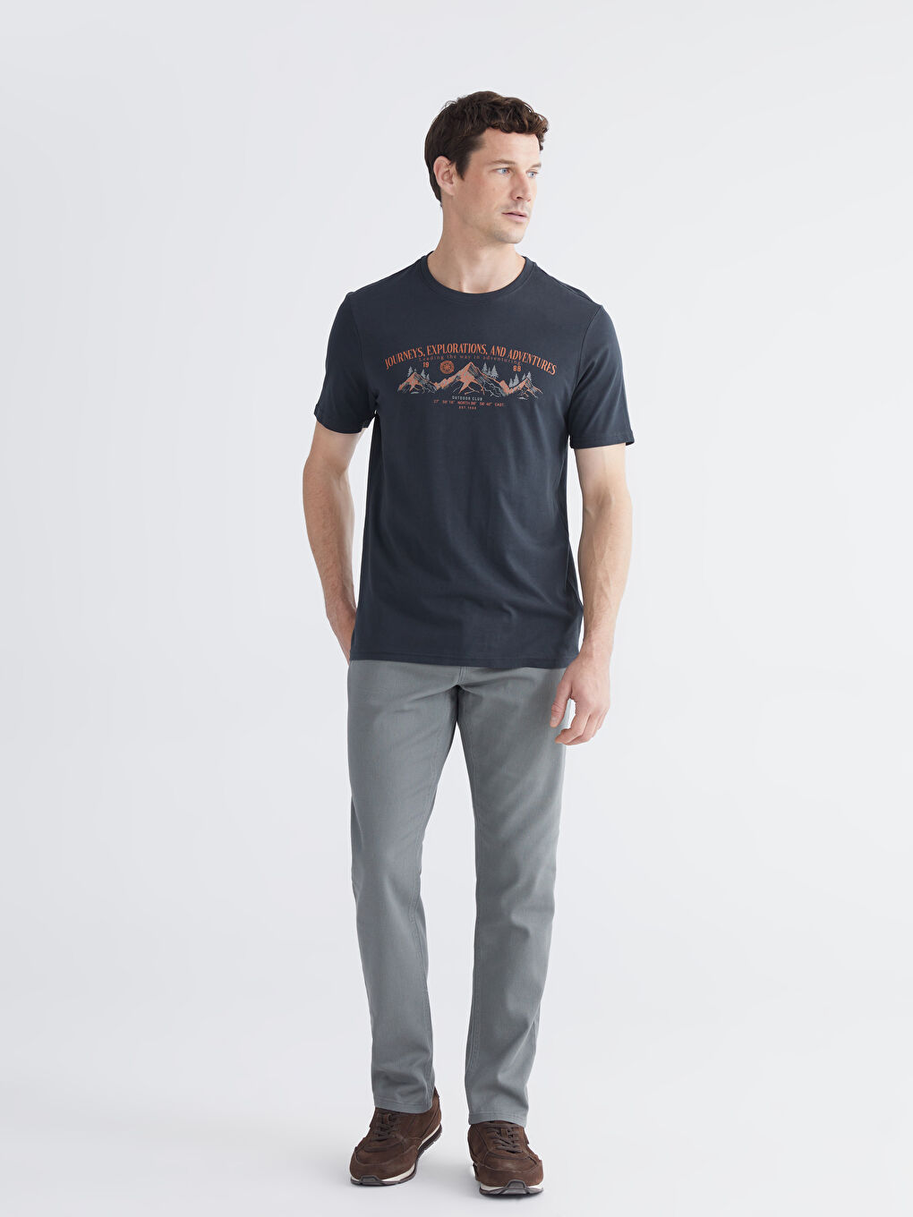 Plus Size Crew Neck Printed Cotton Men's T-Shirt-1