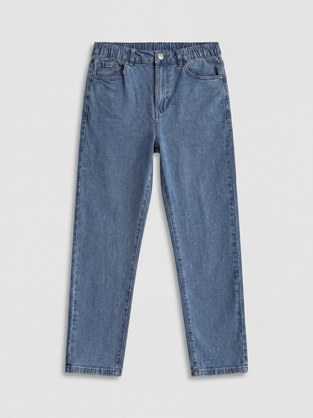 Beli Lastikli Slim Fit Kadın Jean Pantolon