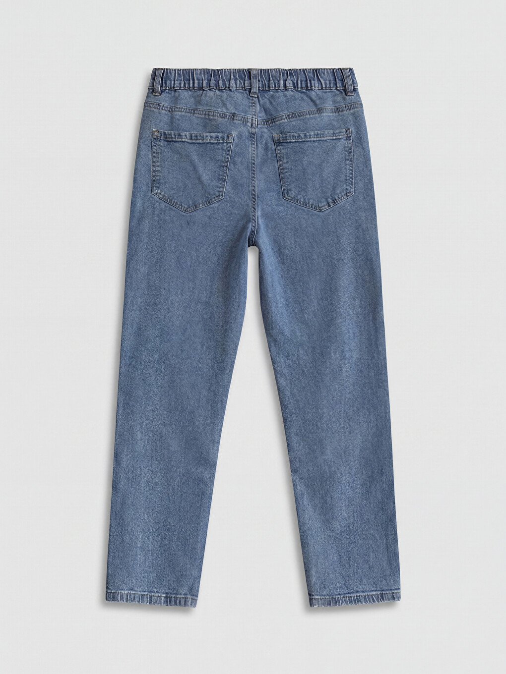 Beli Lastikli Slim Fit Kadın Jean Pantolon-1