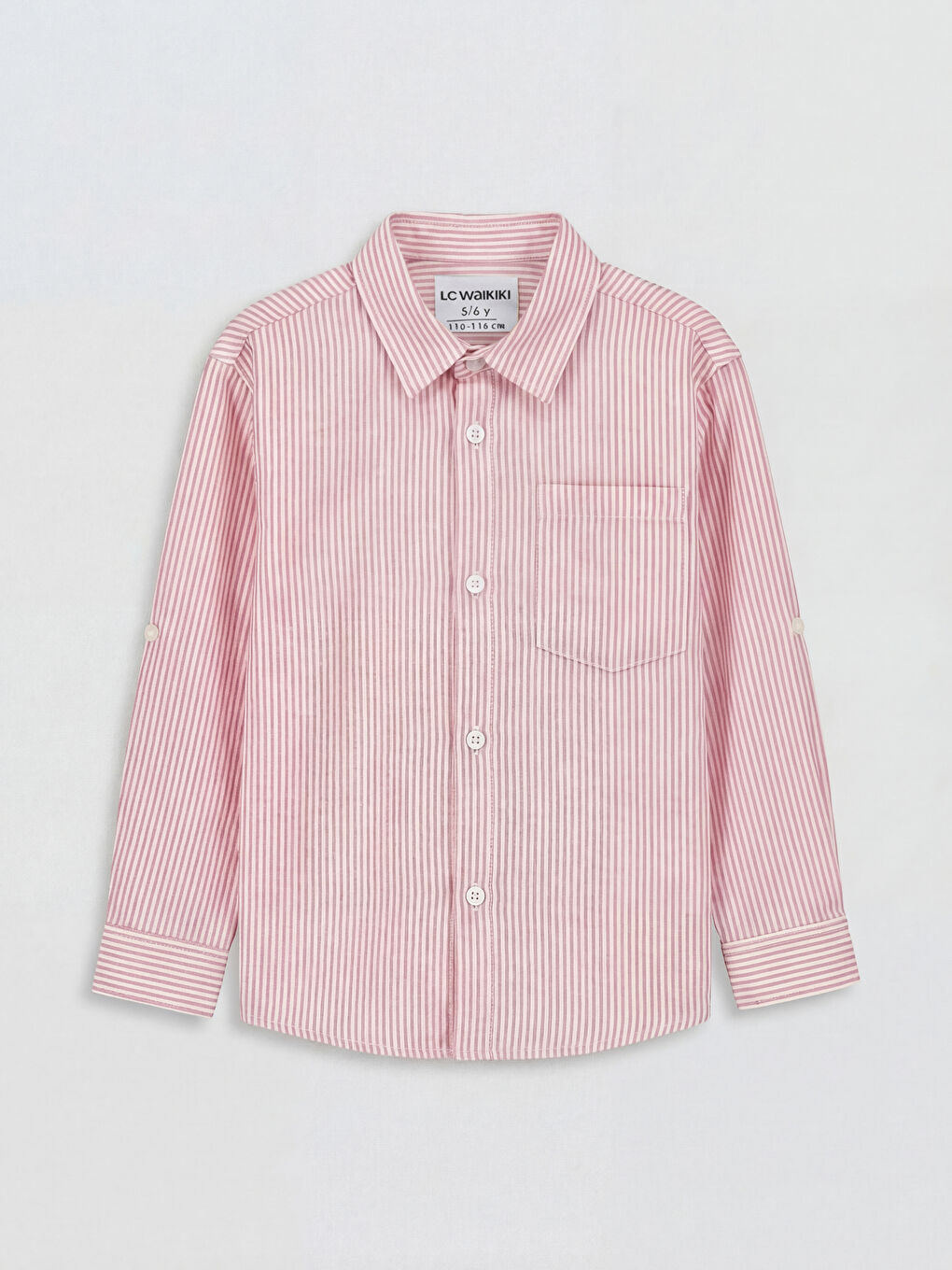 Turuncu Çizgili Keten Karışımlı Erkek Çocuk Gömlek