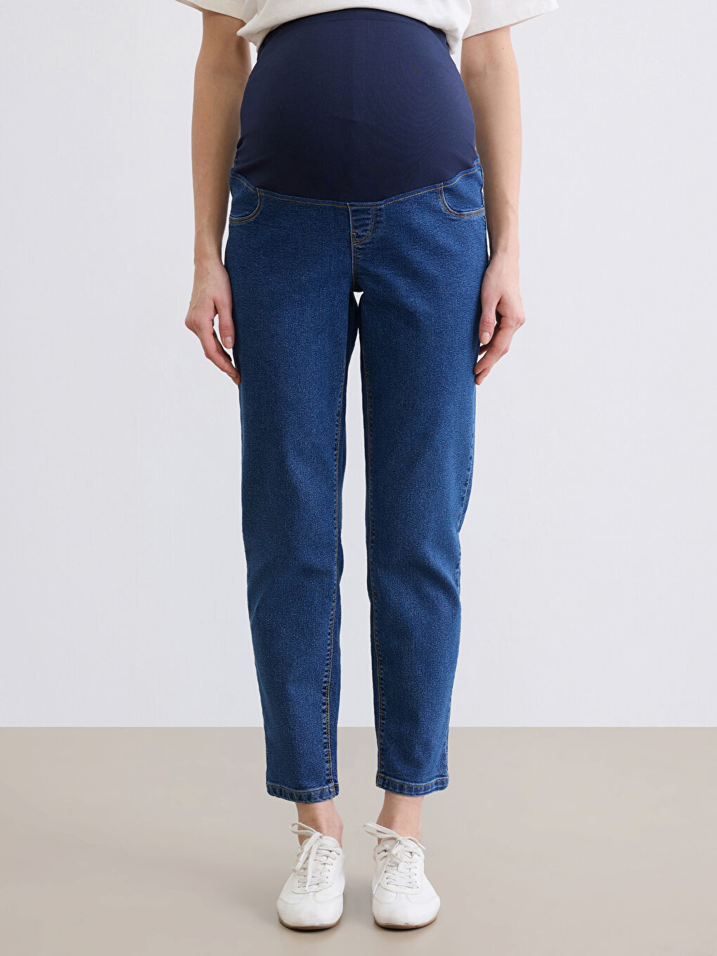 Mom Fit Maternity Jeans with Over Bump Panel-1