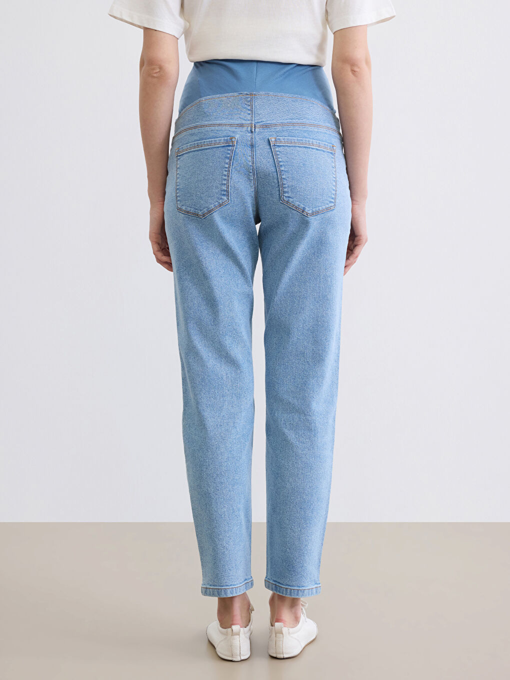 جينز الأمومة بمقاس الأم مع لوح البطن-3