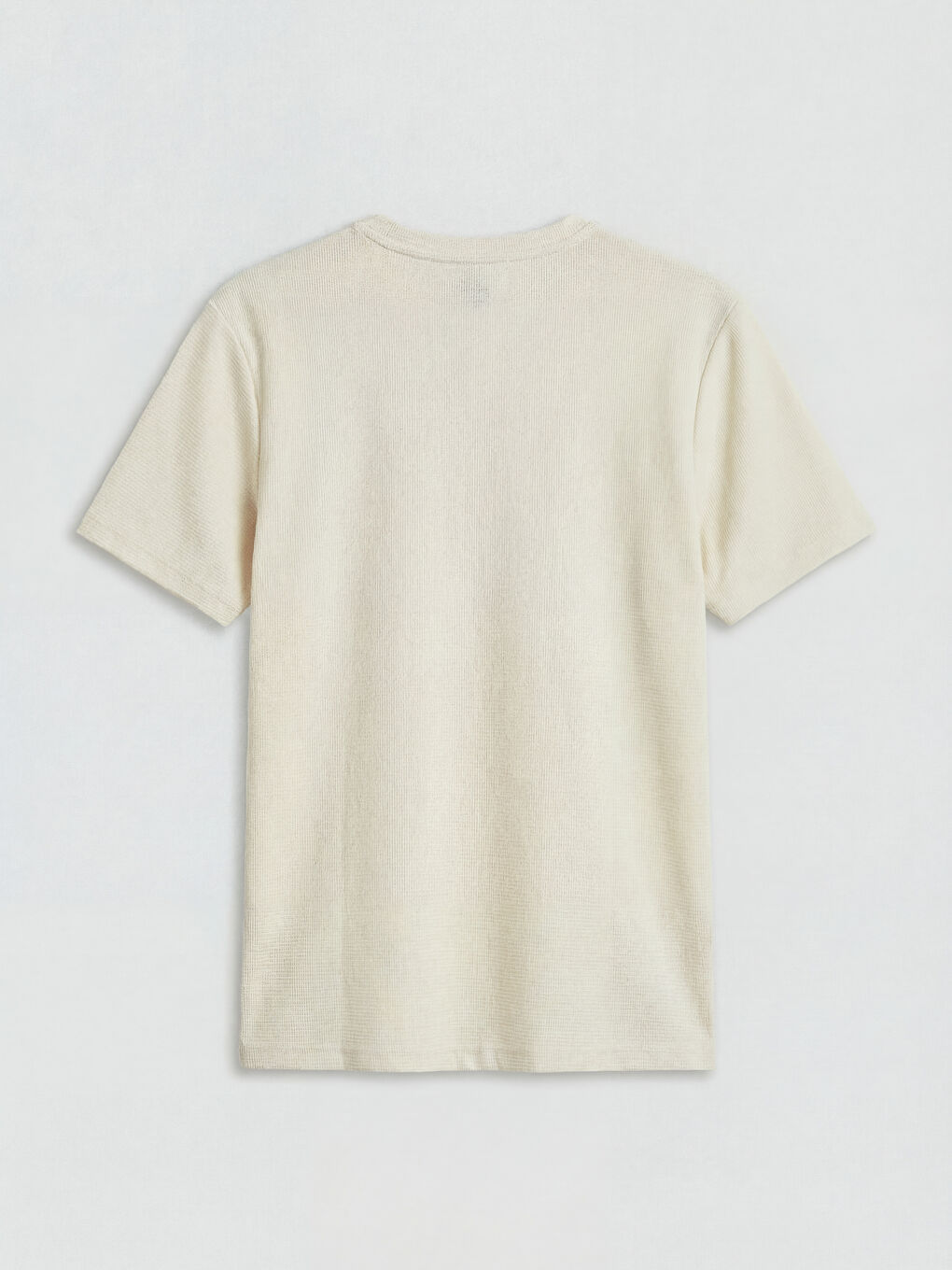 Ekru Bisiklet Yaka Penye Erkek Tişört-1