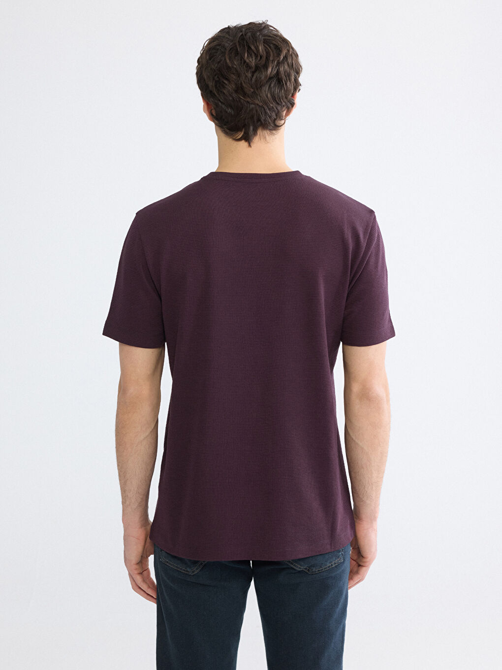 تي شيرت ارجواني غامق رجال-3