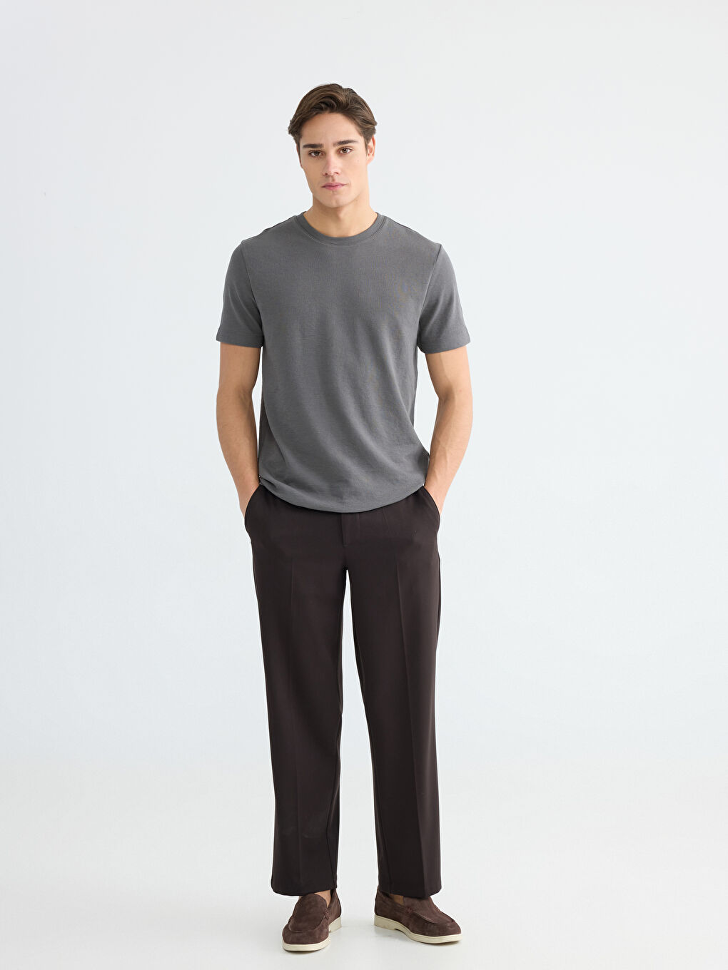 تي شيرت رمادى مختلف الدرجات رجال-1