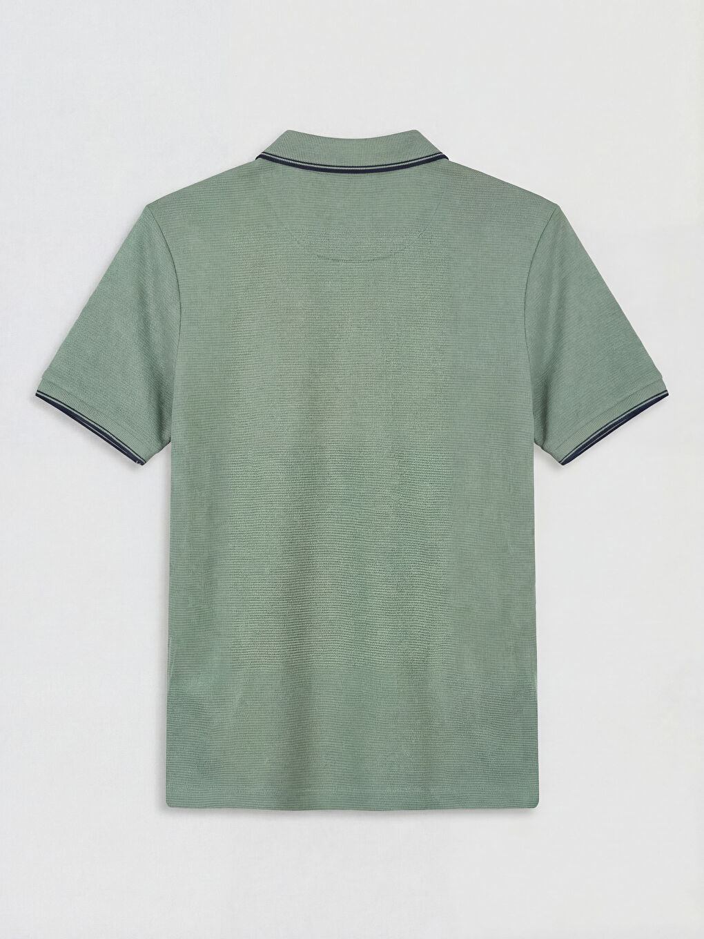 Yeşil Polo Yaka Erkek Dokulu Tişört-1