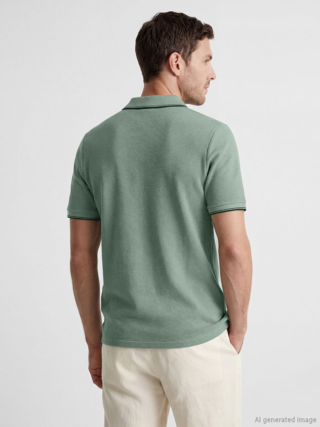 T-shirt texturé à col polo pour homme-2