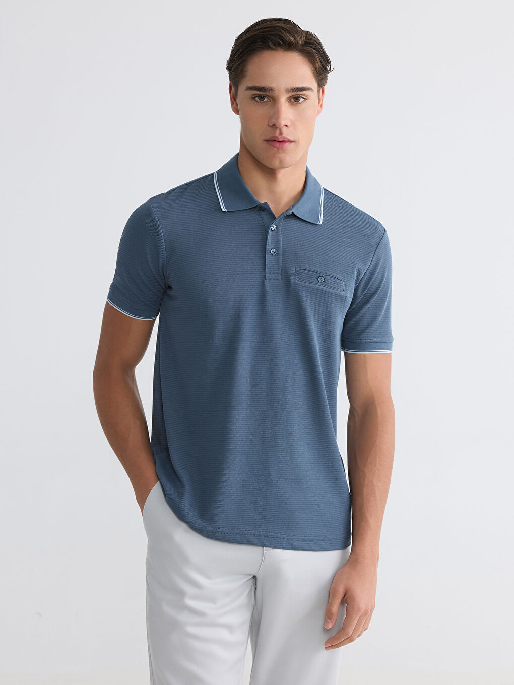 Polo Collar Structured Men's T-Shirt