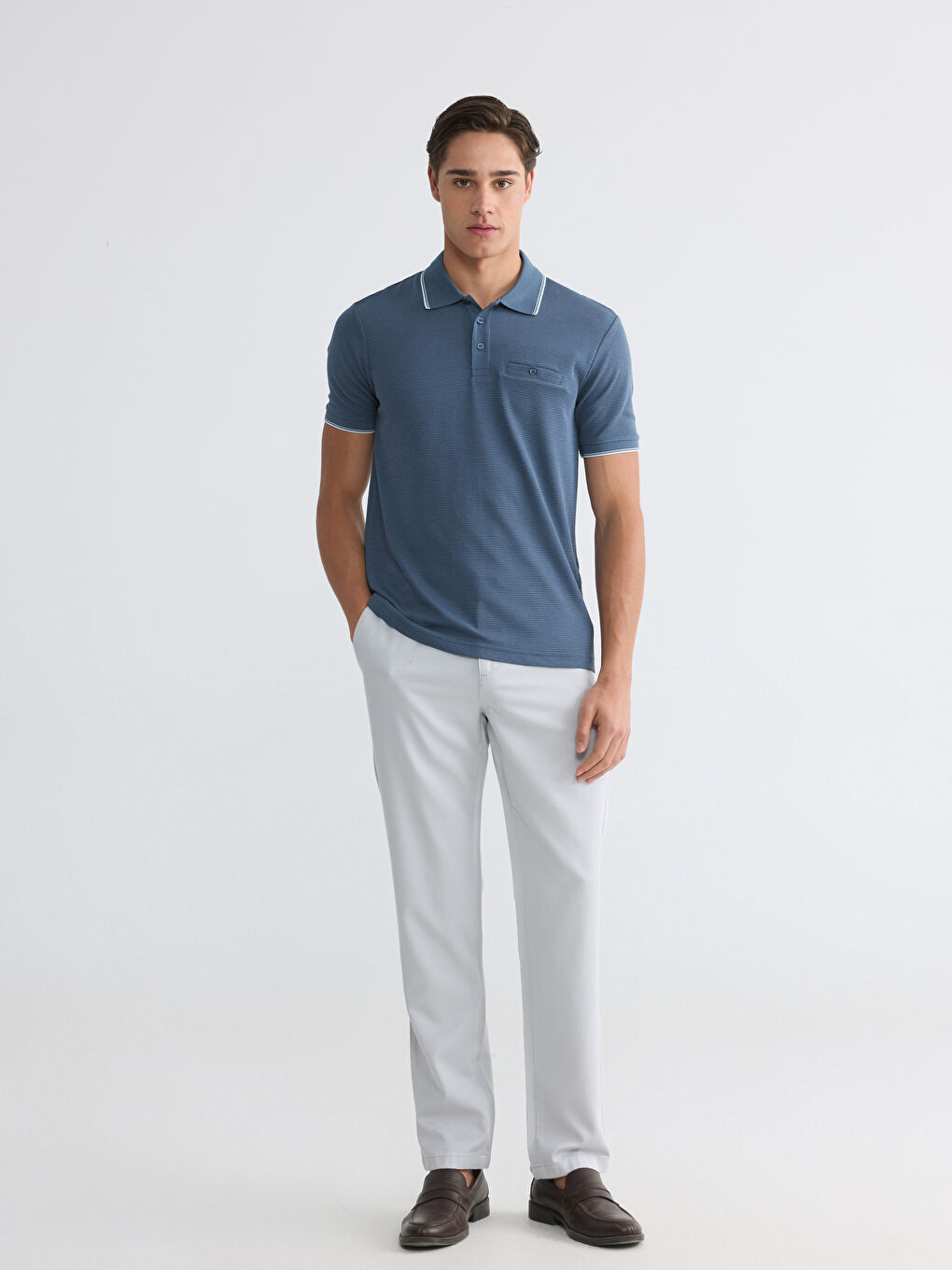 Polo Collar Structured Men's T-Shirt-1