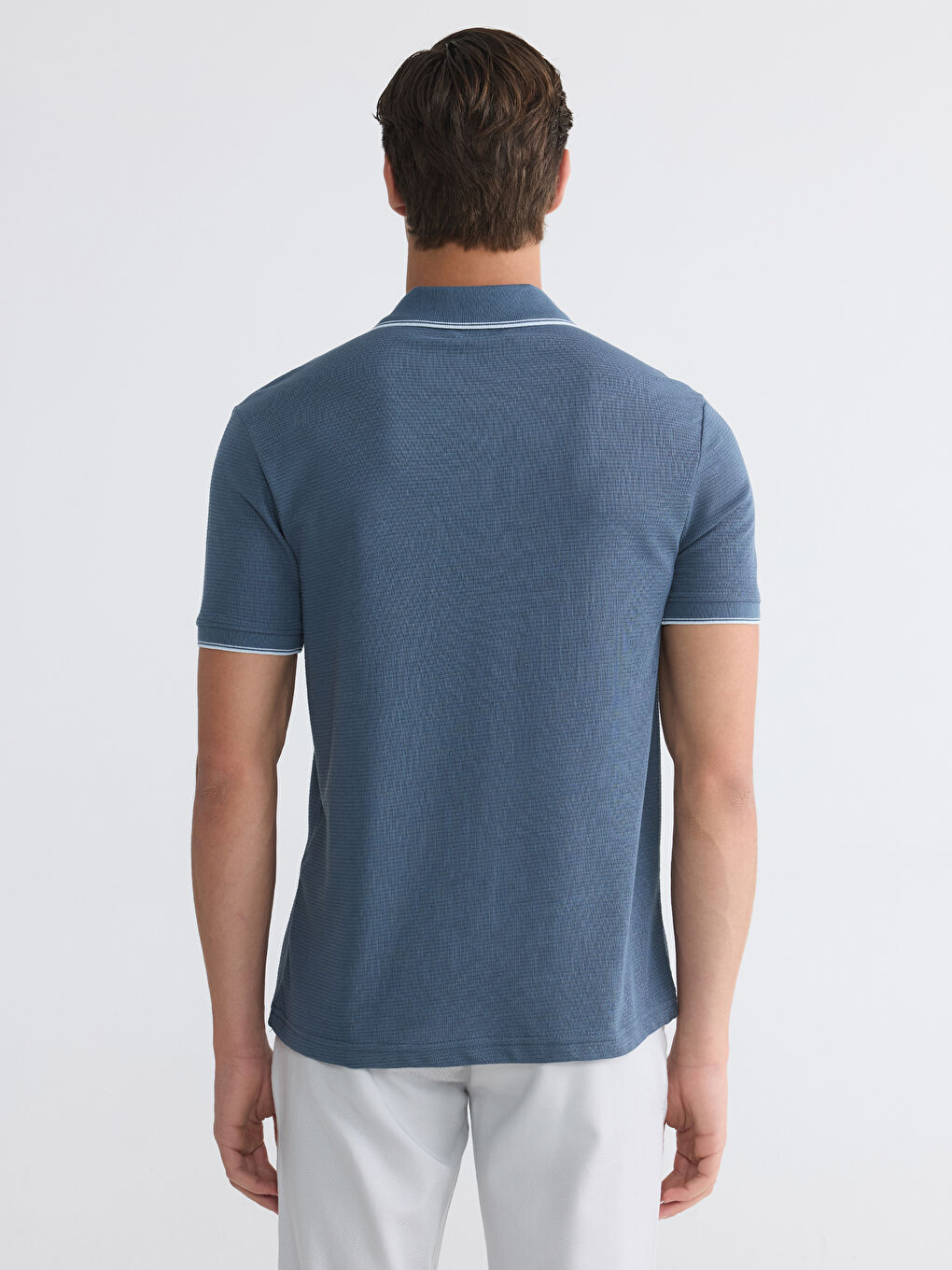 Polo Collar Structured Men's T-Shirt-3