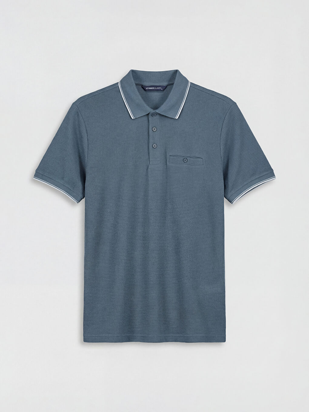 Polo Collar Structured Men's T-Shirt-4