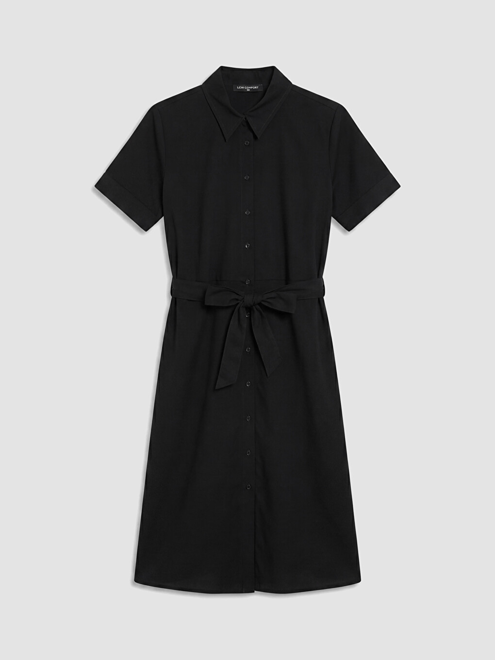 Rochie cămașă din poplin cu curea-4