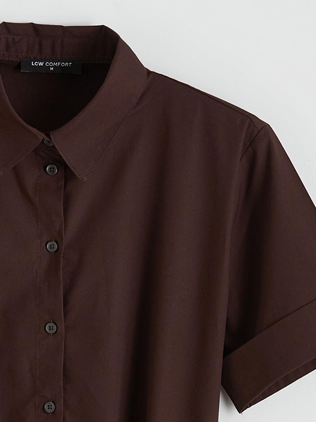 Женщины Коричневый Платье-рубашка-5