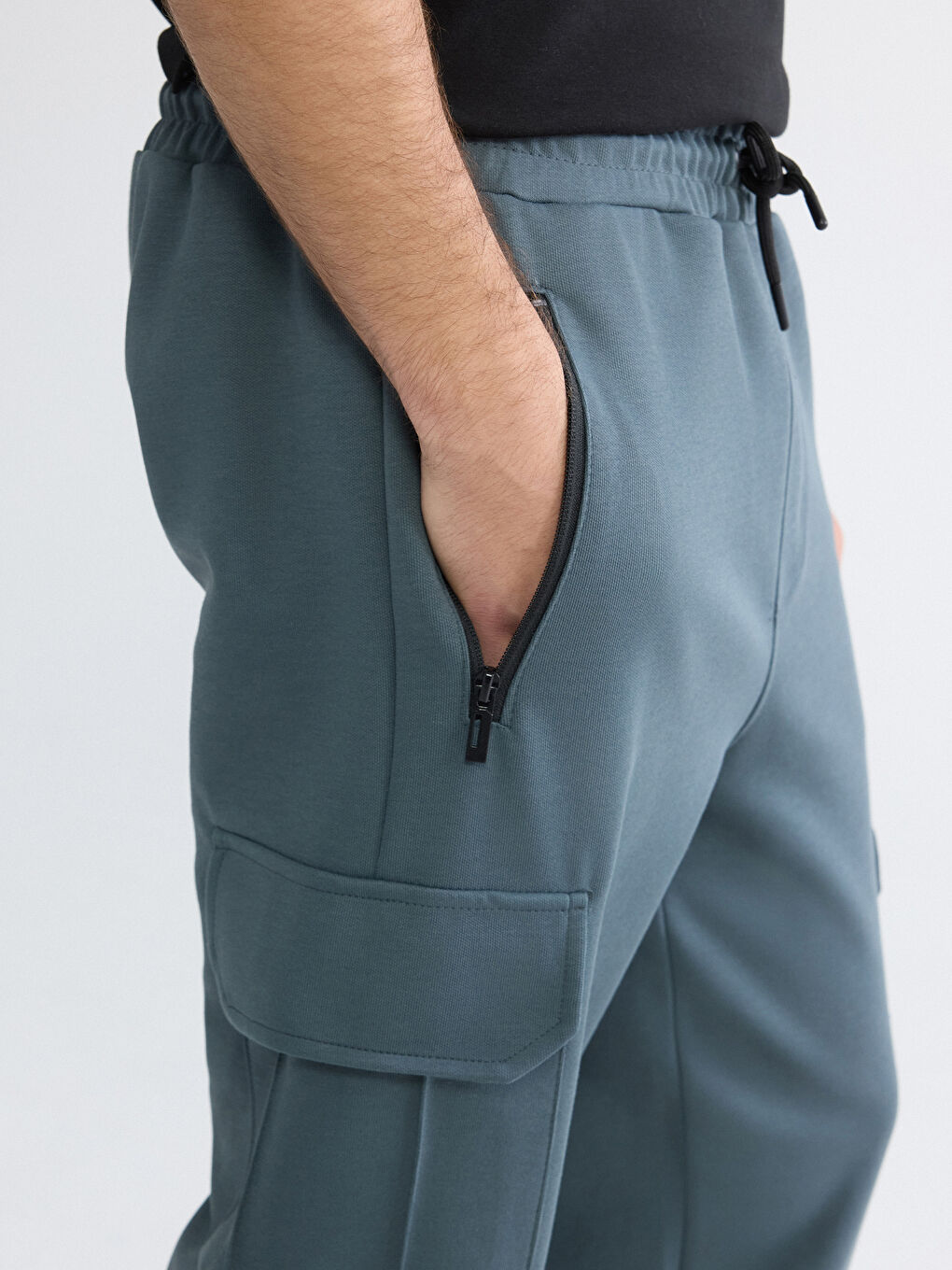 Antrasit Standart Kalıp Erkek Jogger Eşofman Altı-2