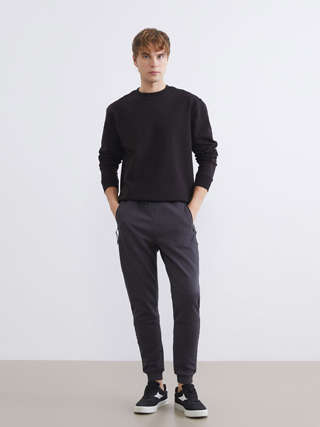 Antrasit Standart Kalıp Erkek Jogger Eşofman Altı