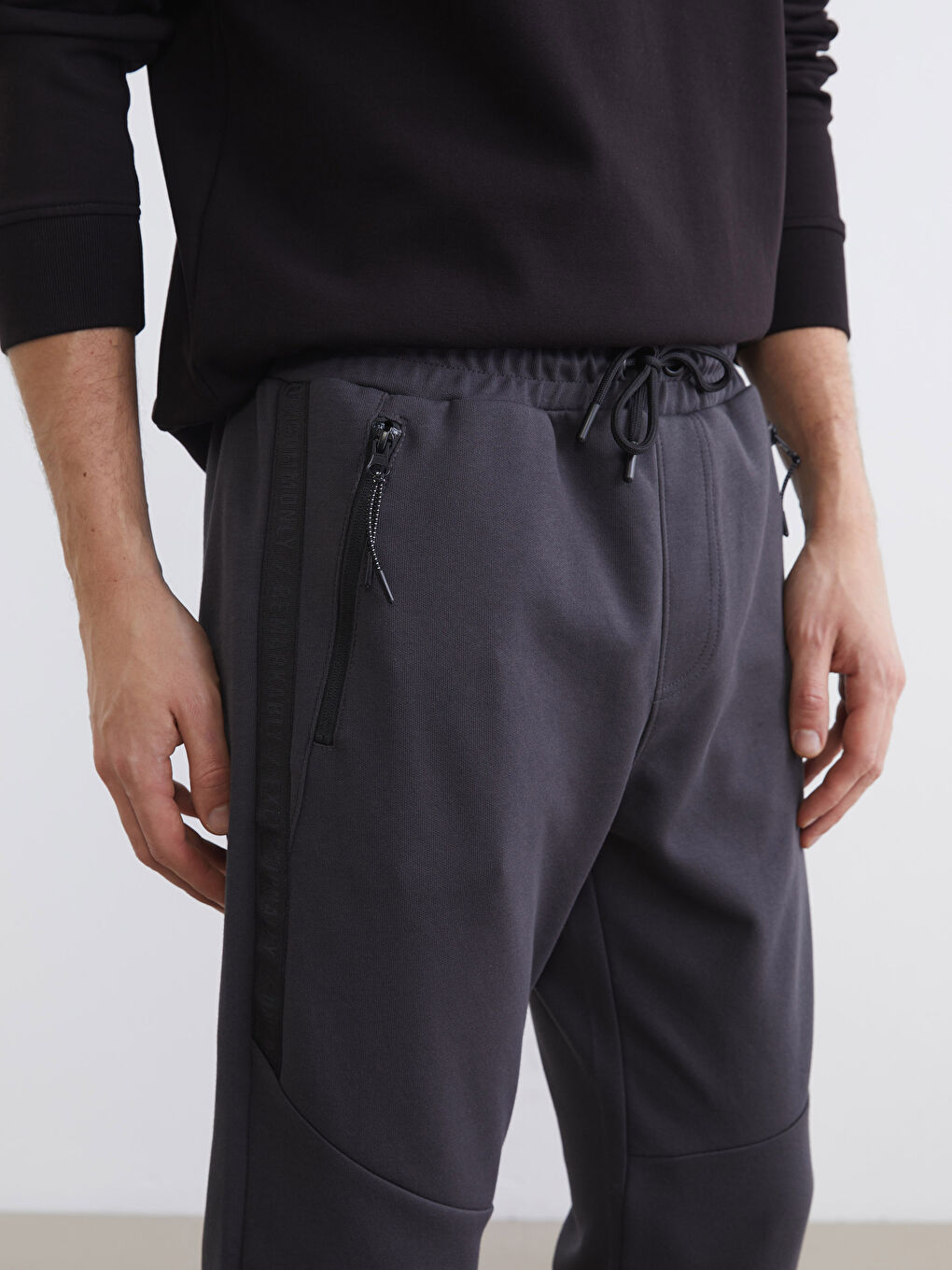 Antrasit Standart Kalıp Erkek Jogger Eşofman Altı-2