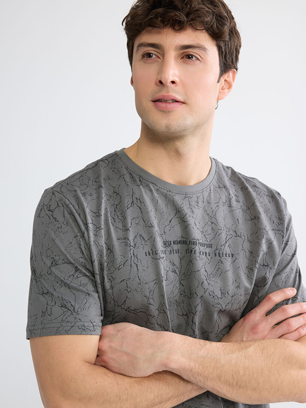 Crew Neck Printed Men's T-Shirt