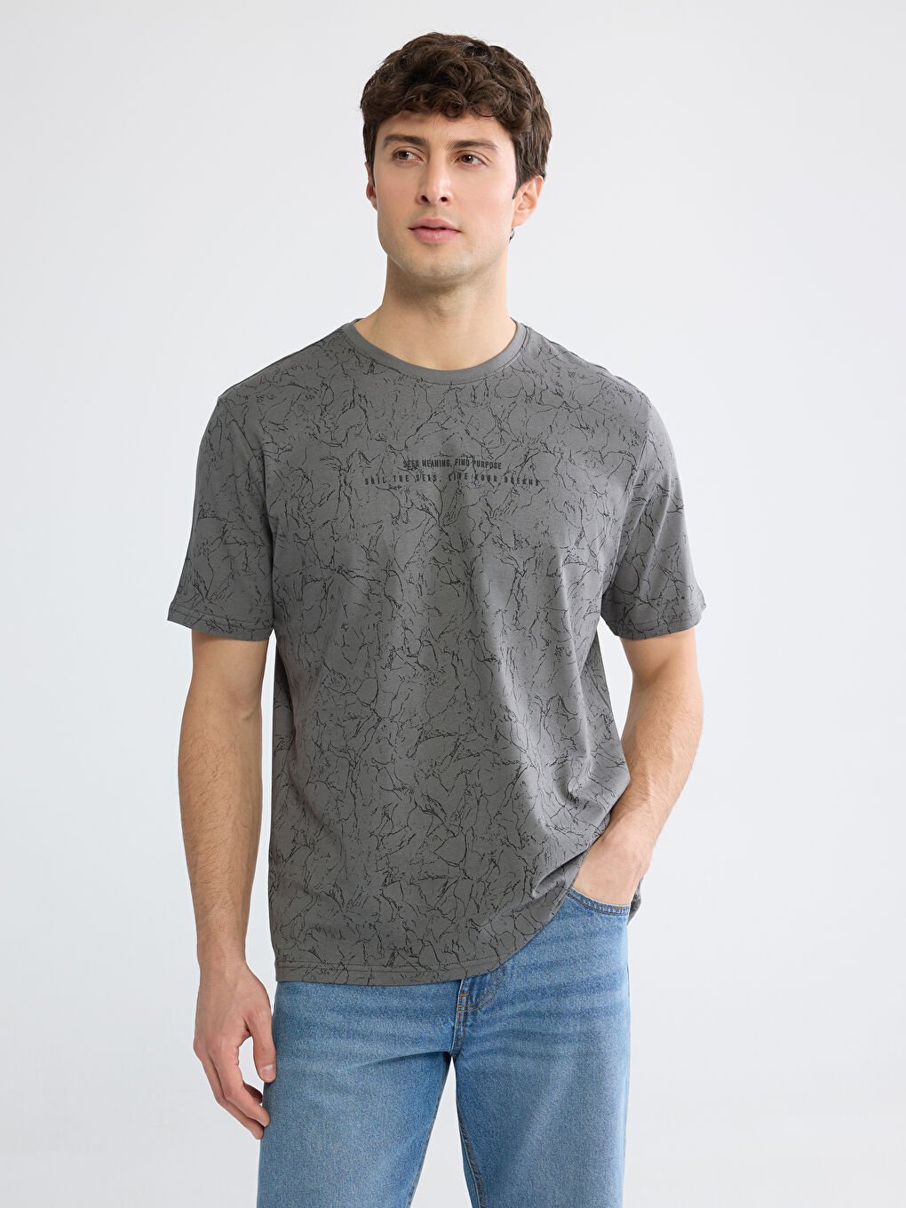 Crew Neck Printed Men's T-Shirt-3