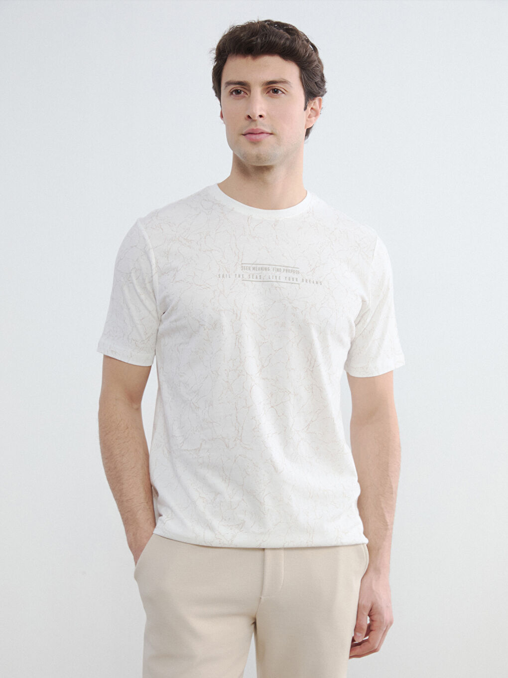 Crew Neck Printed Men's T-Shirt