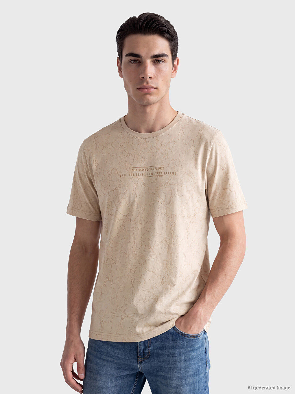 Crew Neck Printed Men's T-shirt-1