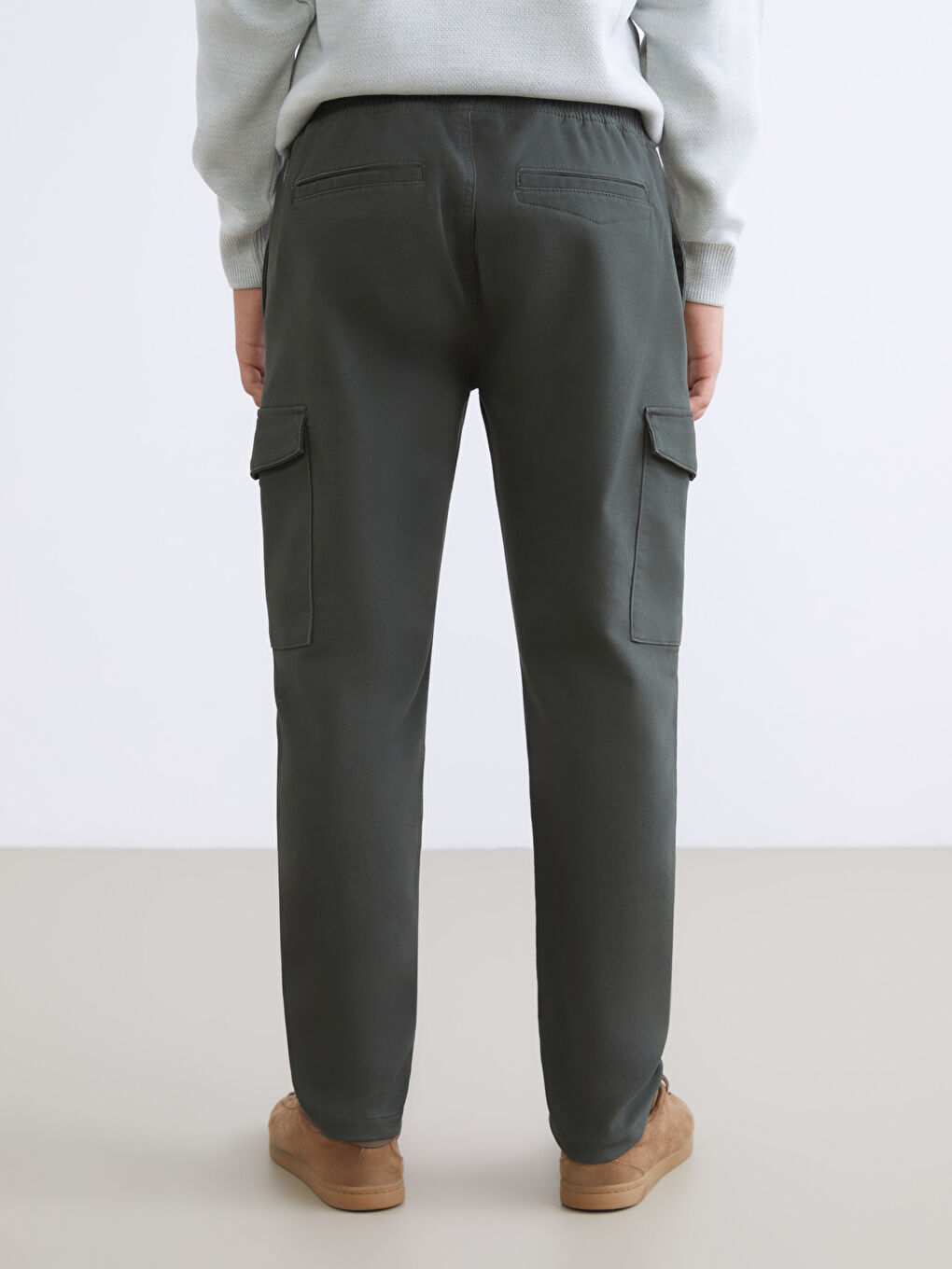 Yeşil Slim Fit Erkek Kargo Pantolon-3