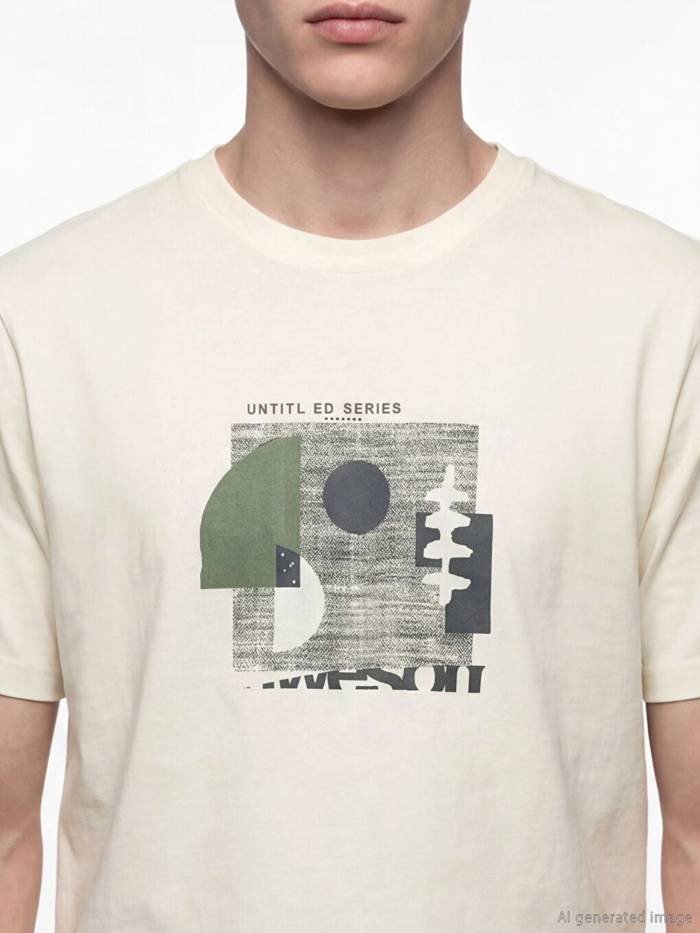 Мужская футболка с круглым вырезом с принтом-2