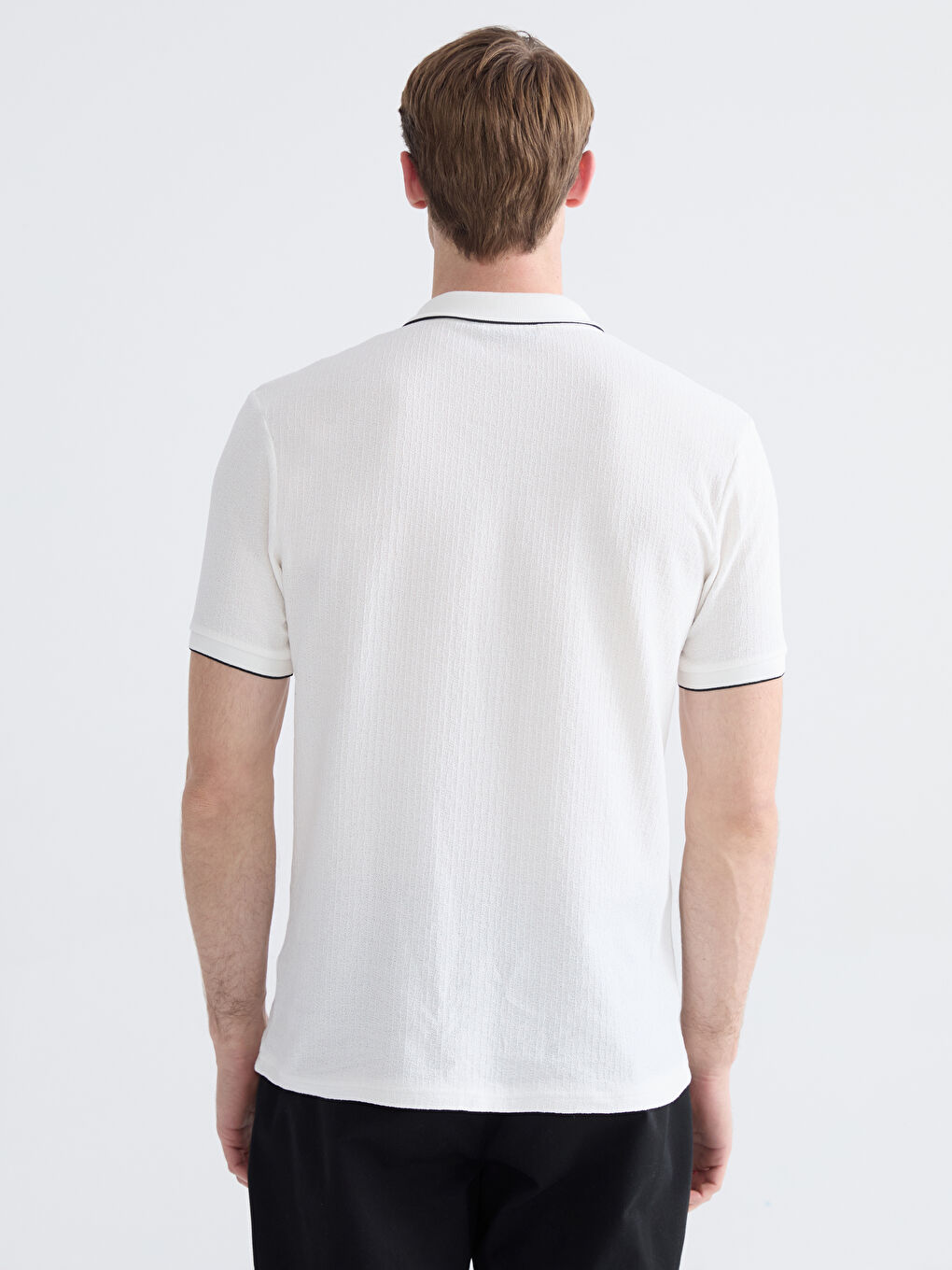 Ekru Polo Yaka Erkek Tişört-3