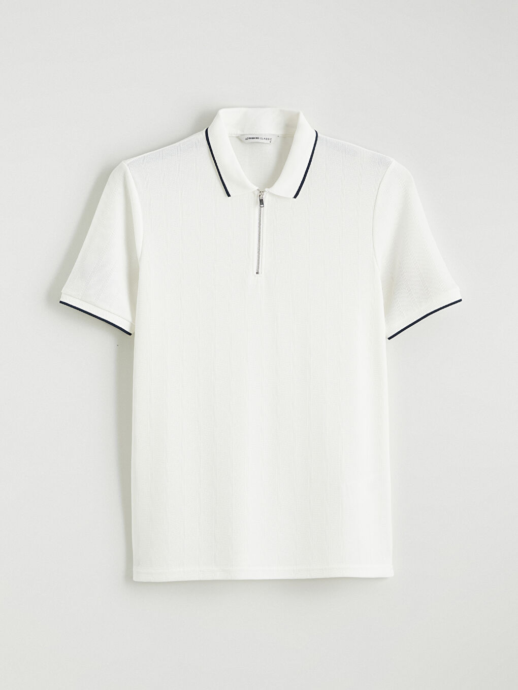 Beyaz Polo Yaka Erkek Tişört-4