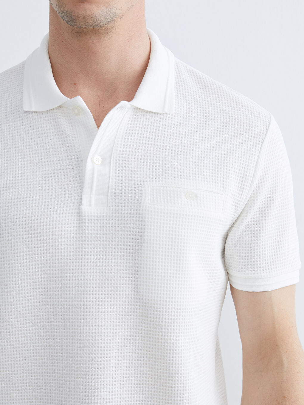 Ekru Polo Yaka Erkek Tişört-2