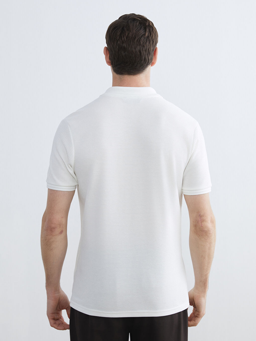 Ekru Polo Yaka Erkek Tişört-3