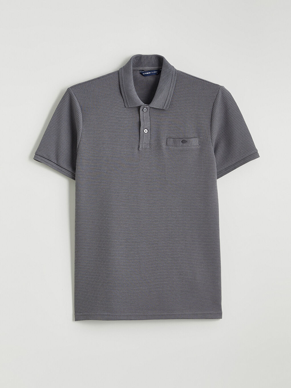 Gri Polo Yaka Erkek Tişört-4