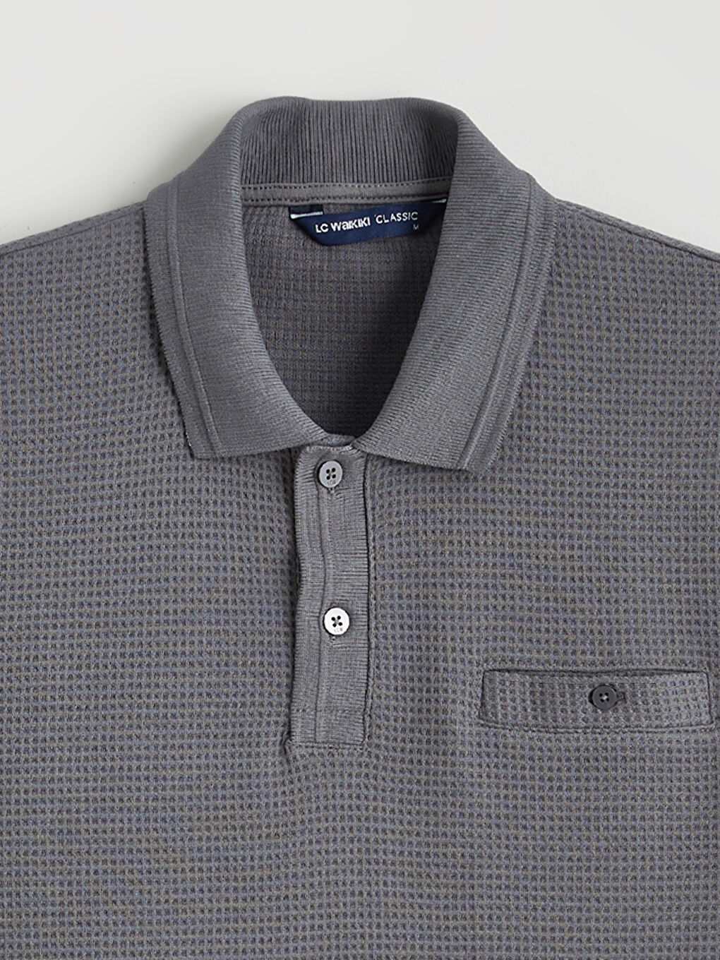 Gri Polo Yaka Erkek Tişört-5