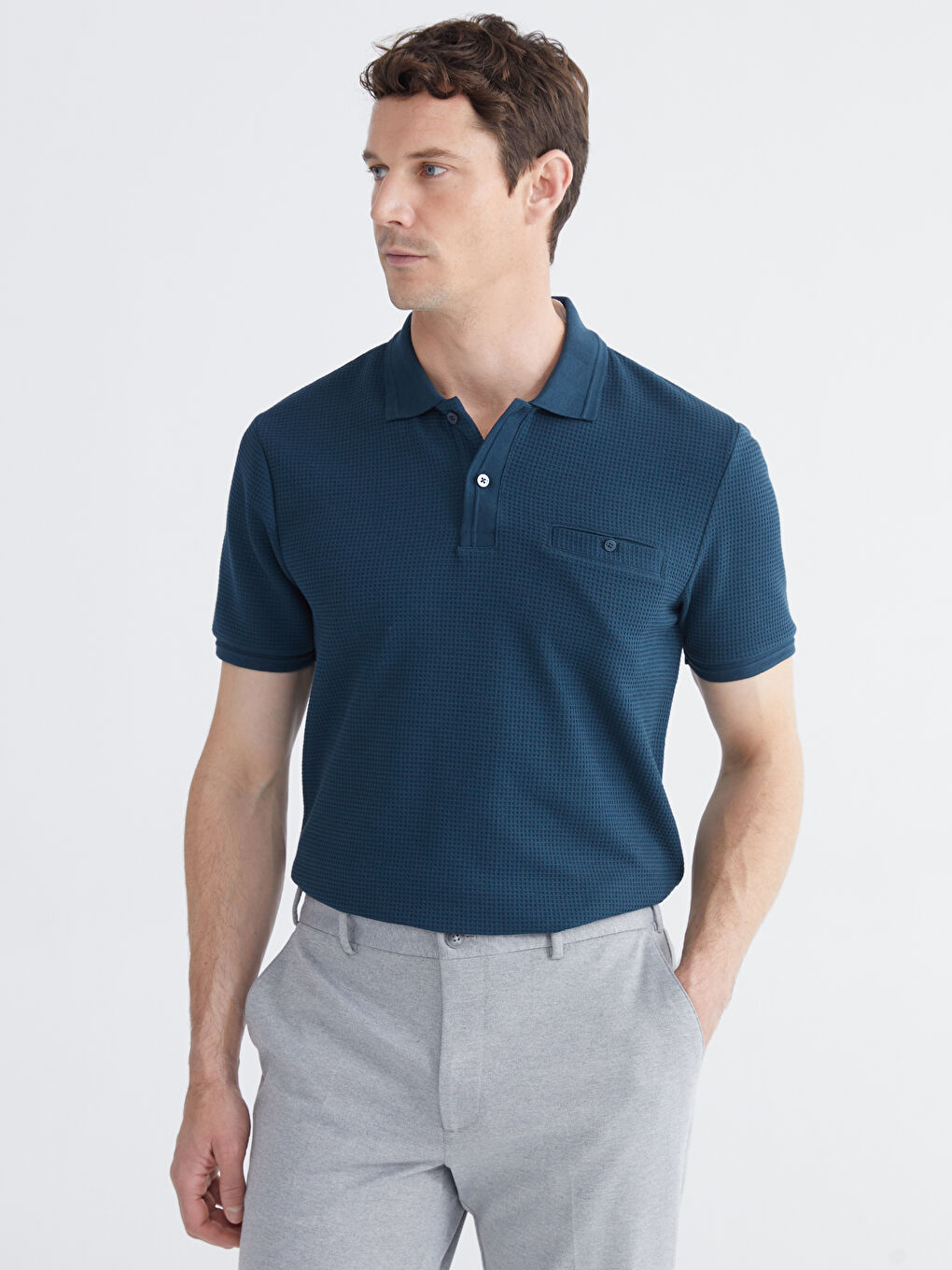 Petrol Polo Yaka Erkek Tişört