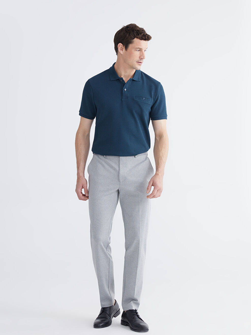 Petrol Polo Yaka Erkek Tişört-1