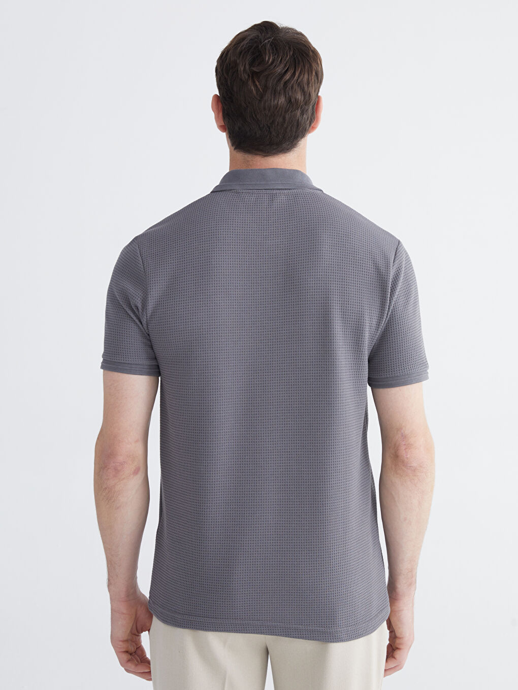 Gri Polo Yaka Erkek Tişört-3