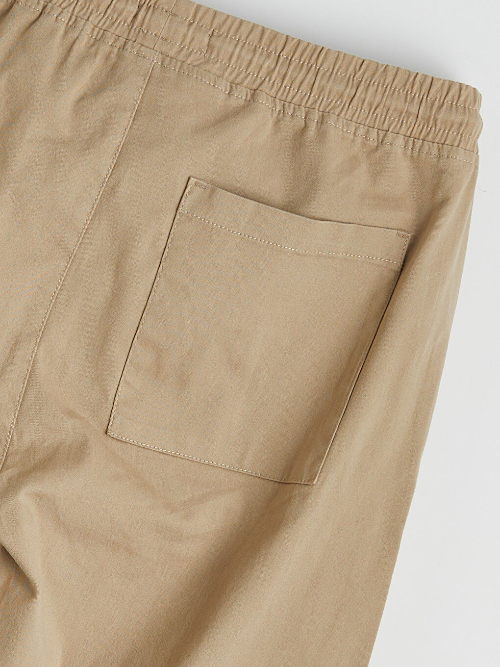Bej Standart Kalıp Erkek Gabardin Jogger Pantolon-5