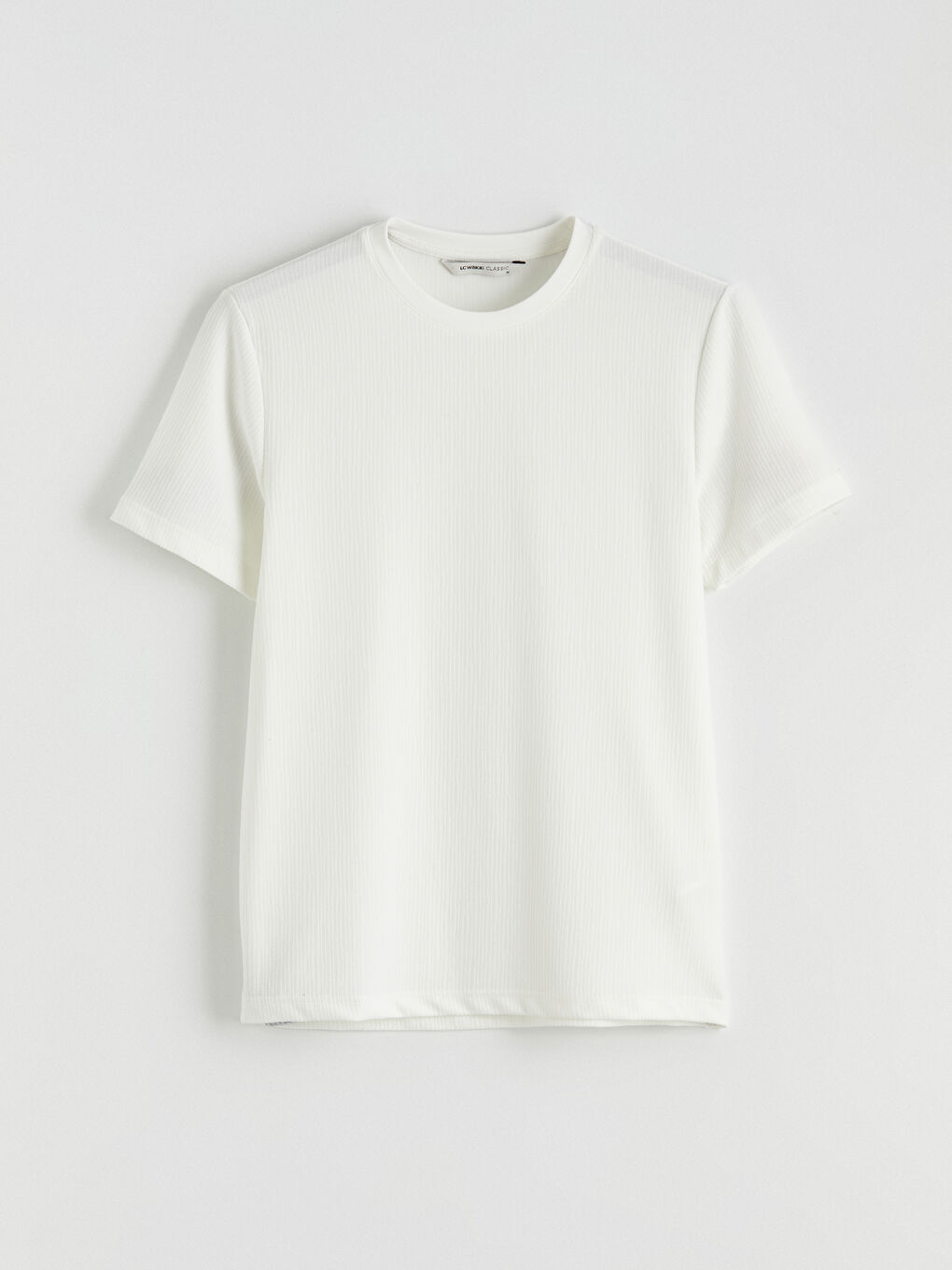 Ekru Bisiklet Yaka Erkek Tişört-4