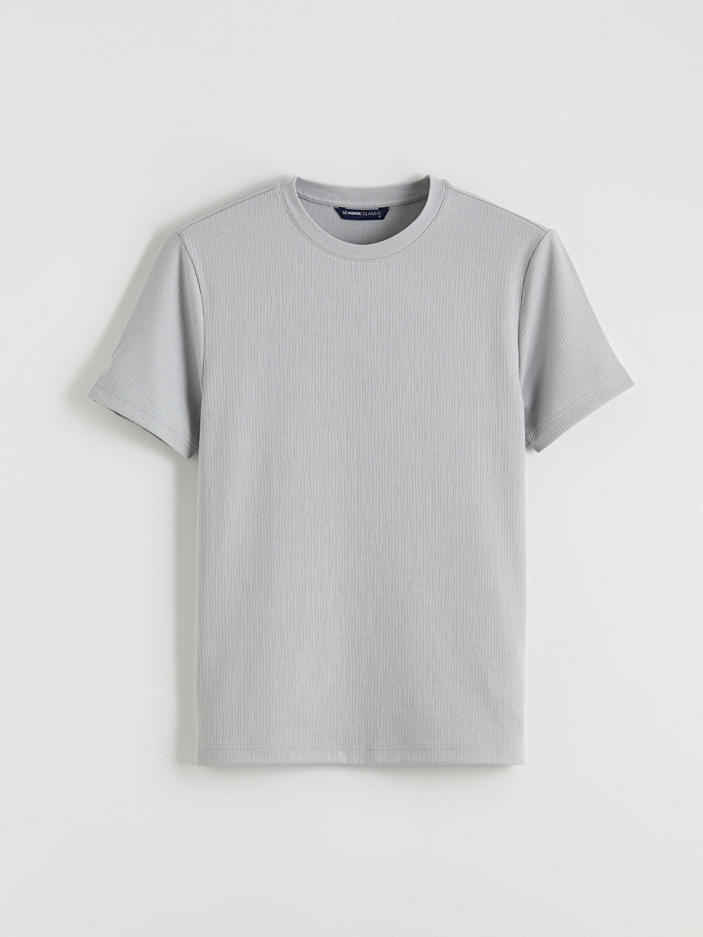 Gri Bisiklet Yaka Erkek Tişört