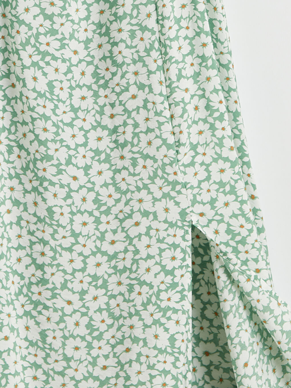 шаршы жағалы гүлді өрнек қимасы бар көйлек-5