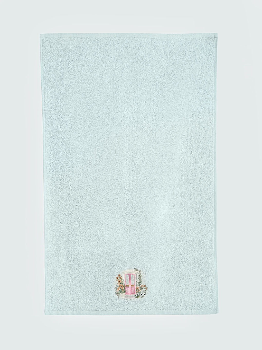 Serviette de toilette brodée à motif floral 50x80 cm-1