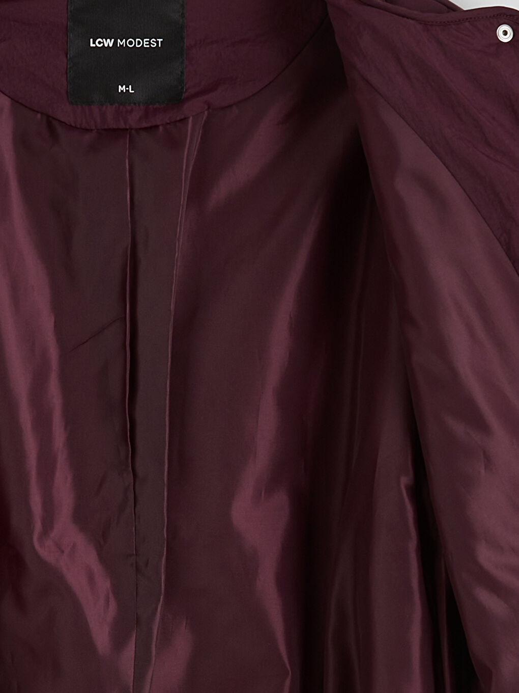 Bordo Bisiklet Yaka Oversize Kadın Mont-6