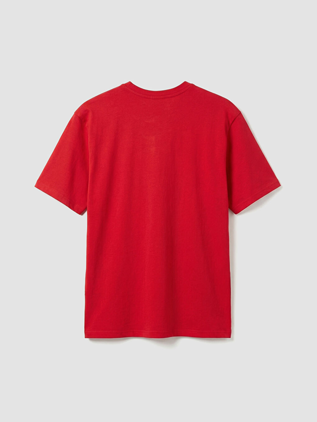 Kırmızı Bisiklet Yaka Baskılı Erkek Tişört-5