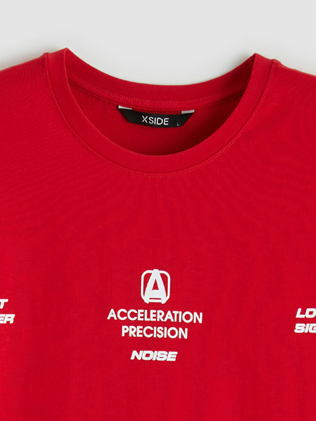 Kırmızı Bisiklet Yaka Baskılı Erkek Tişört-10