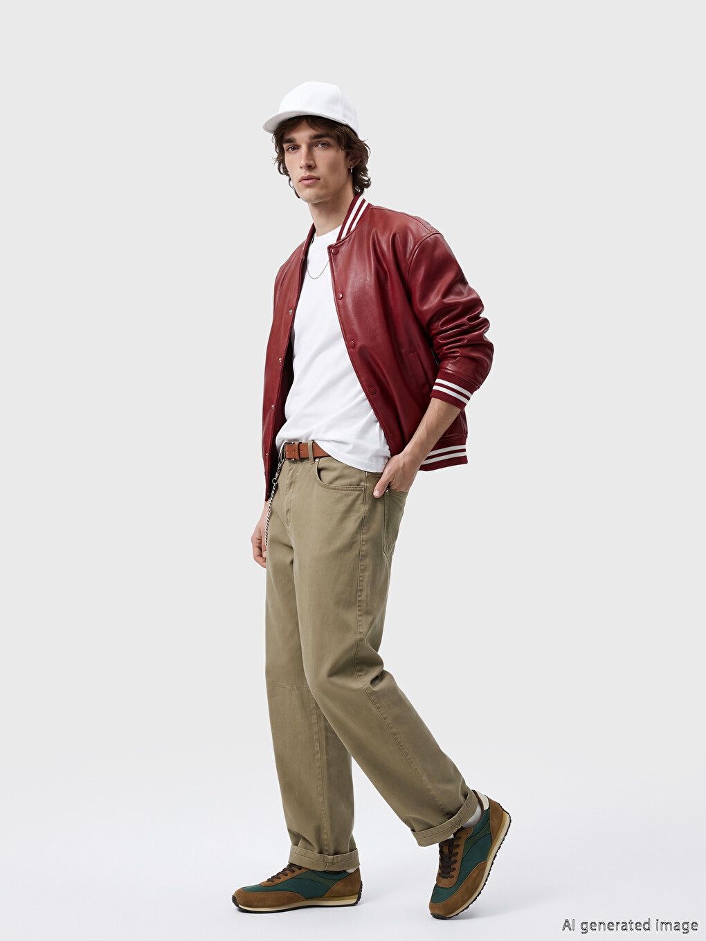 Loose Fit Gabardine Men's Trousers