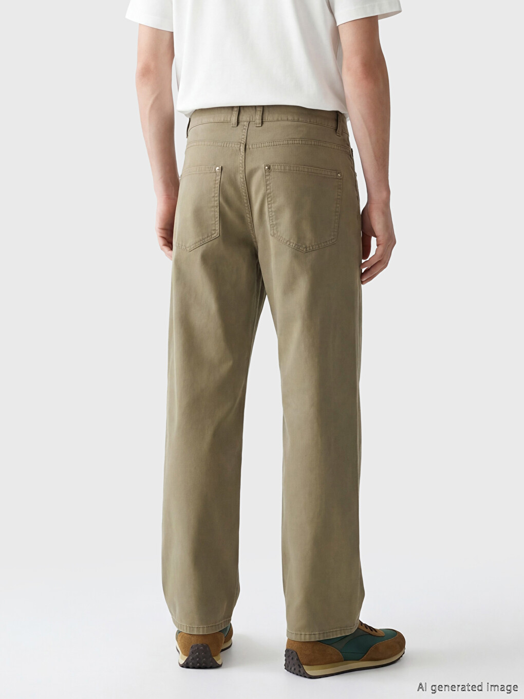 Loose Fit Gabardine Men's Trousers-2