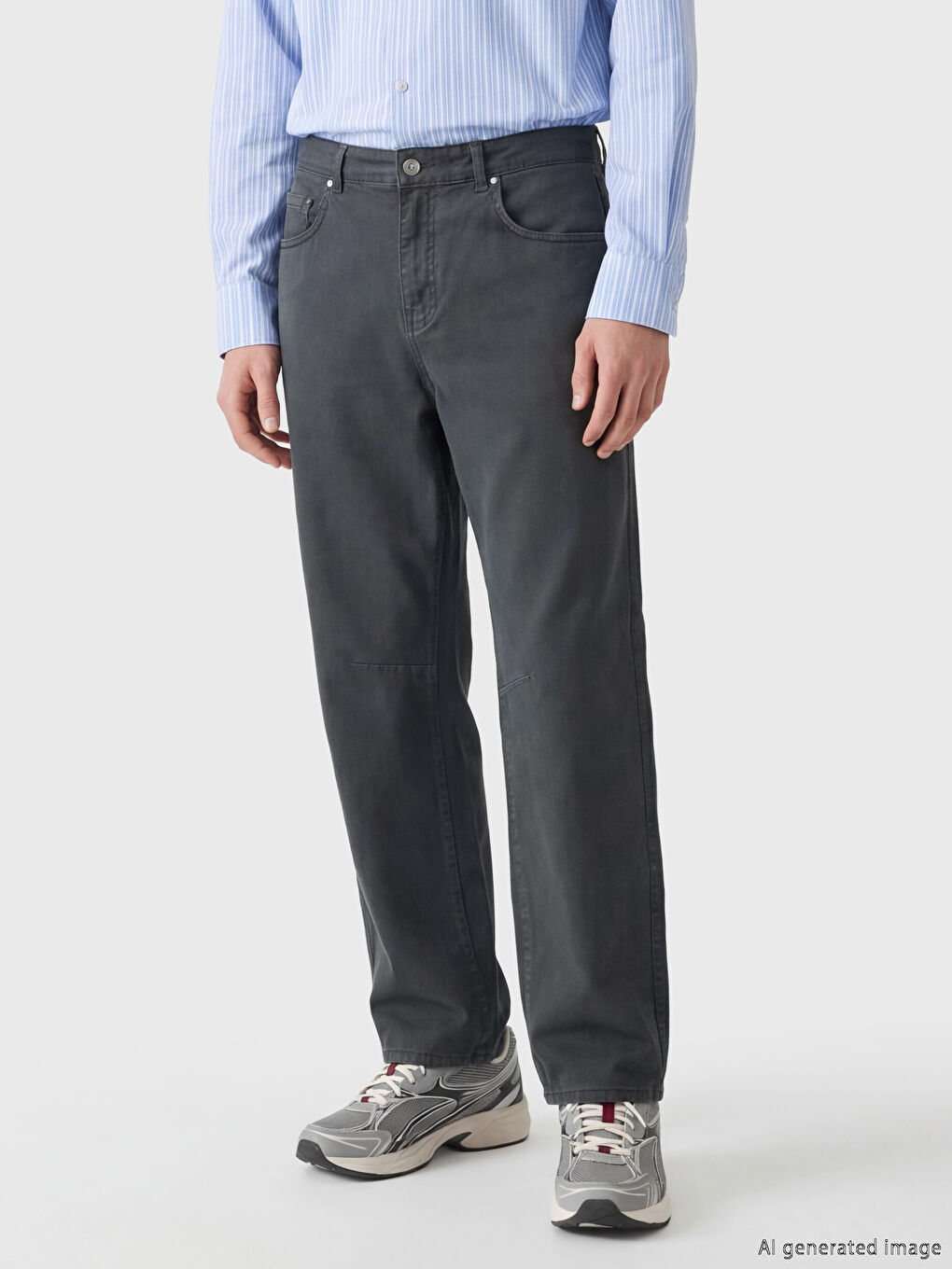 Antrasit Rahat Kalıp Gabardin Erkek Pantolon-1