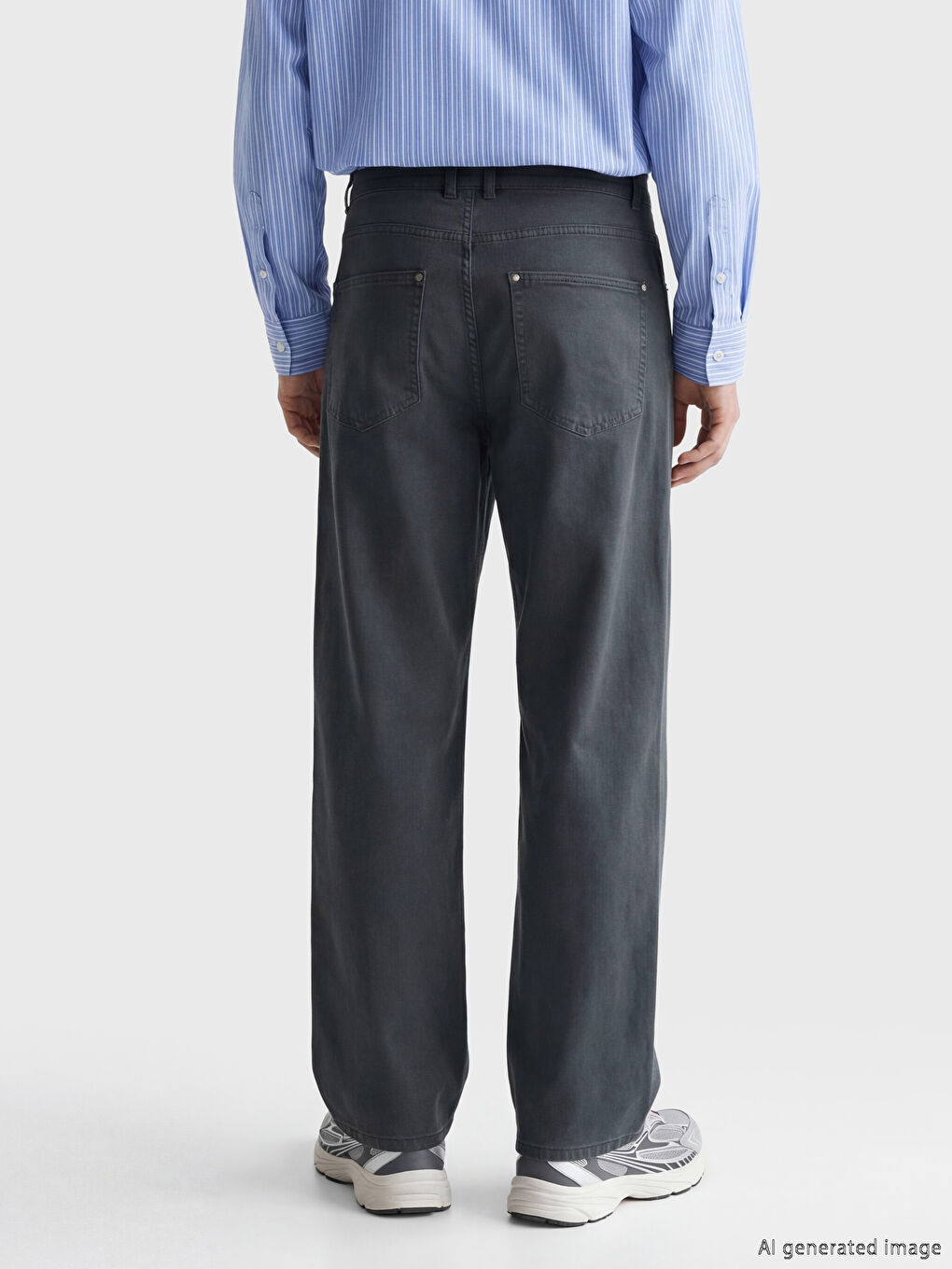 Antrasit Rahat Kalıp Gabardin Erkek Pantolon-2