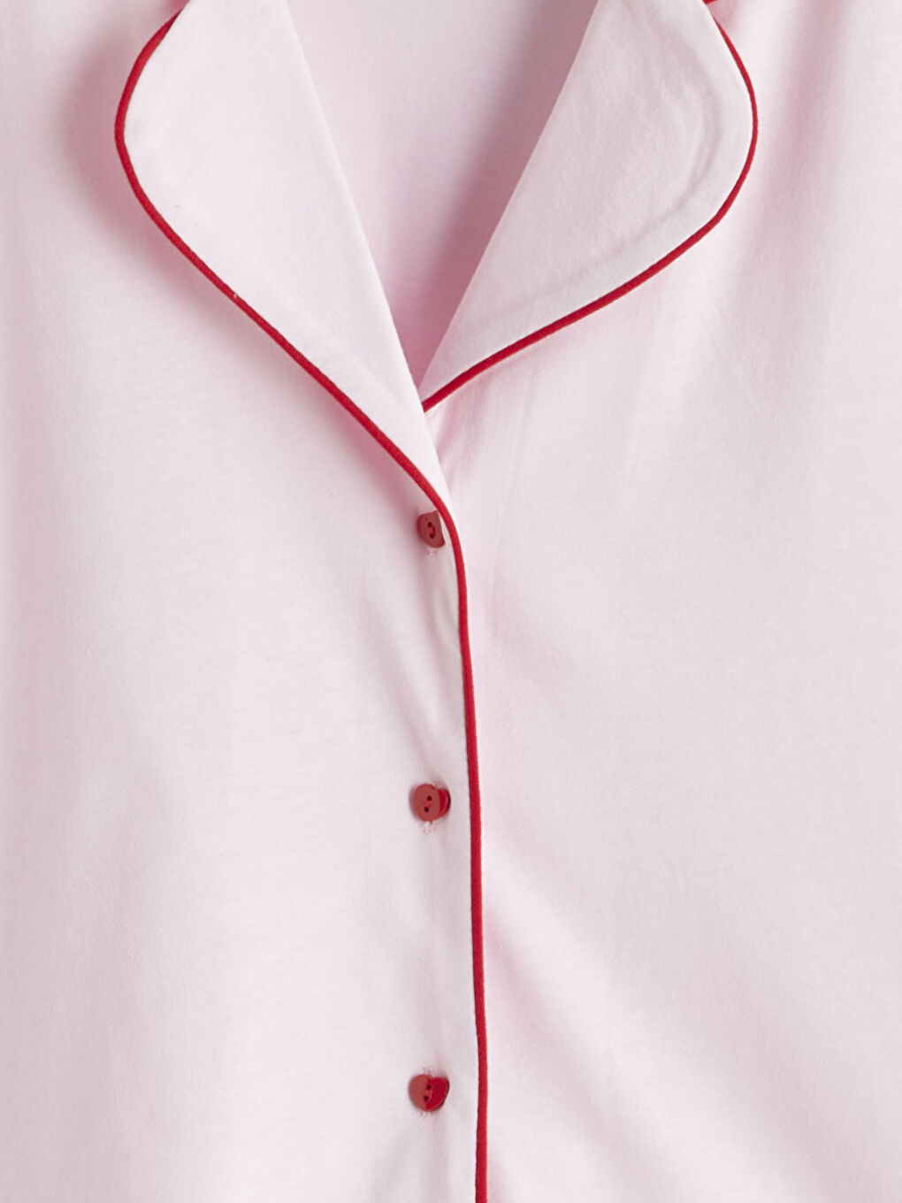 Pembe Gömlek Yaka Kadın Pijama Takım-2