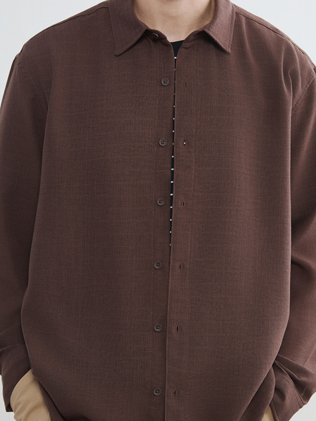 Regular Fit Men's Textured Shirt-2